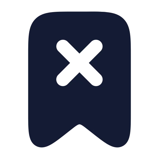 Bookmark X Icon in Solid Rounded style