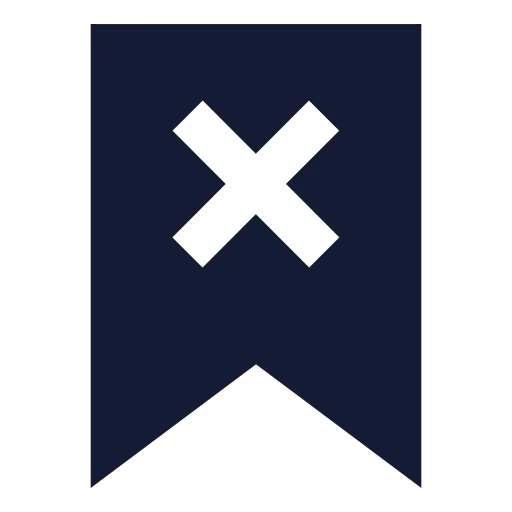 Bookmark X Icon in Solid Sharp style