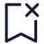 Bookmarkx icon with stroke sharp style