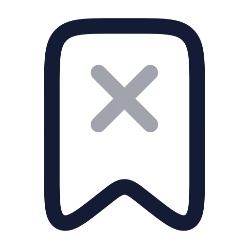 Bookmark X Icon in Twotone Rounded style