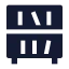 Bookshelf icon with solid sharp style