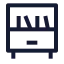 Bookshelf icon with stroke sharp style