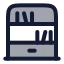 Bookshelf icon with duotone rounded style