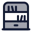 Bookshelf icon with duotone standard style