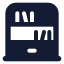 Bookshelf icon with solid standard style