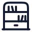 Bookshelf icon with stroke rounded style