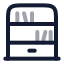 Bookshelf icon with twotone rounded style