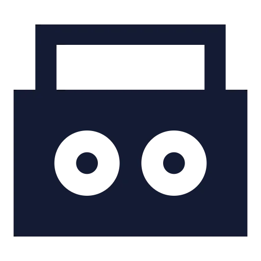 Boom Box Icon in Solid Sharp style