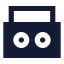 Boombox icon with solid sharp style