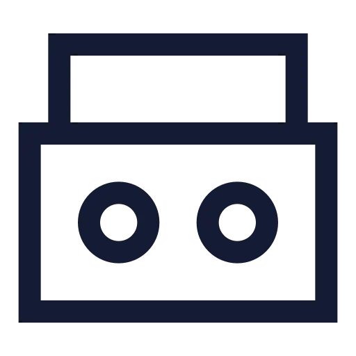 Boom Box Icon in Stroke Sharp style