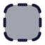 Bordernone icon with duotone rounded style