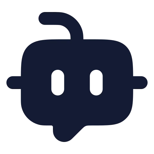 Bot Message Square Icon in Solid Rounded style