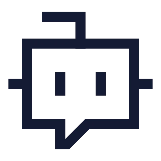 Bot Message Square Icon in Stroke Sharp style