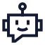 Botmessagesquare icon with stroke sharp style