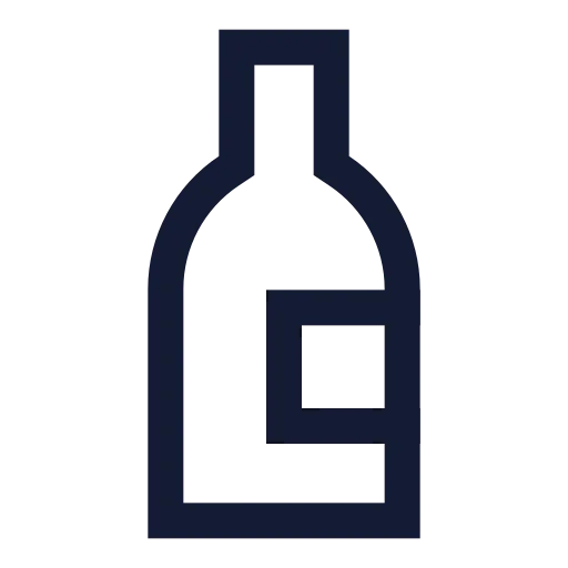 Bottle Wine Icon in Stroke Sharp style