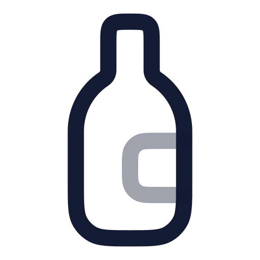 Bottle Wine Icon in Twotone Rounded style