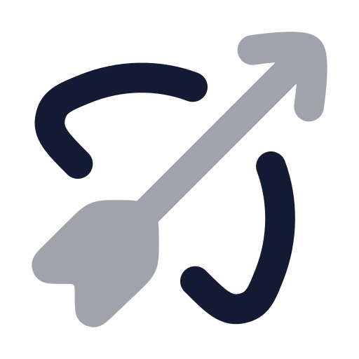 Bow Arrow Icon in Bulk Rounded style