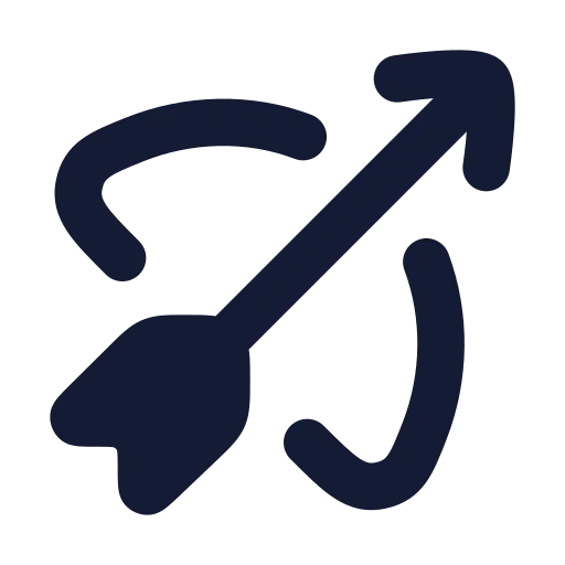 Bow Arrow Icon in Solid Rounded style