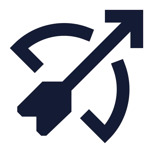 Bow Arrow Icon in Solid Sharp style