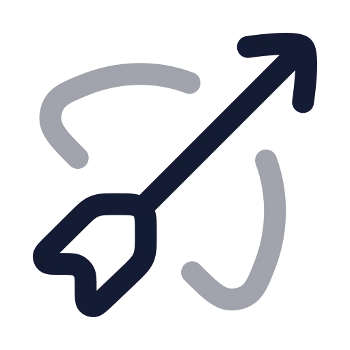 Bow Arrow Icon in Twotone Rounded style