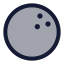 Bowlingball icon with duotone rounded style