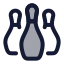 Bowling icon with duotone rounded style