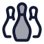 Bowling icon with duotone standard style