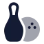 Bowlingpins icon with bulk rounded style