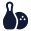 Bowlingpins icon with solid rounded style