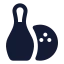 Bowlingpins icon with solid standard style
