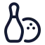 Bowlingpins icon with stroke rounded style
