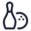 Bowlingpins icon with stroke sharp style