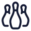Bowling icon with stroke rounded style