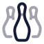 Bowling icon with twotone rounded style
