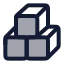 Boxes icon with duotone rounded style