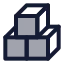 Boxes icon with duotone standard style