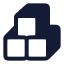 Boxes icon with solid rounded style