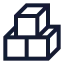 Boxes icon with stroke sharp style