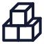 Boxes icon with stroke standard style