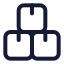 Boxes icon with stroke standard style
