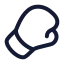 Boxingglove icon with stroke rounded style