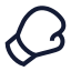 Boxingglove icon with stroke sharp style