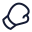 Boxingglove icon with stroke sharp style