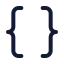 Braces icon with duotone standard style