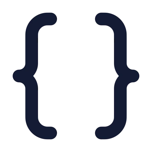 Braces Icon in Solid Rounded style