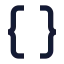 Braces icon with solid sharp style