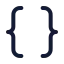 Braces icon with stroke rounded style