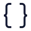 Braces icon with stroke sharp style