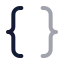 Braces icon with twotone rounded style