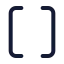 Brackets icon with duotone standard style